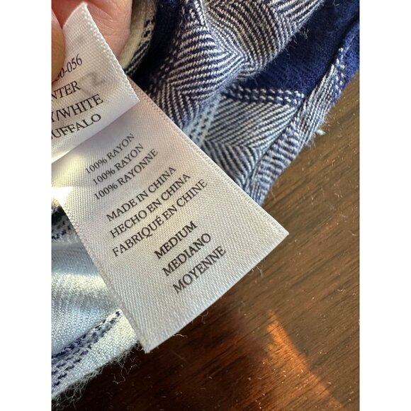 Rails Women's Medium Hunter Navy White Buffalo Plaid Shirt Button Down - Picture 4 of 7
